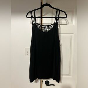 Black Sleeveless Tank with Lace Detail